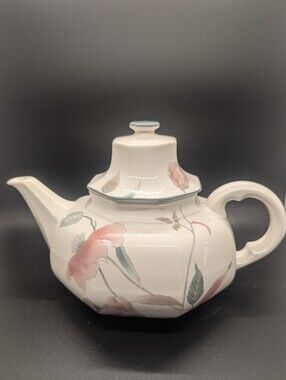 Rare Vintage Retro Mikasa Continental Silk Flowers China Teapot F 3003